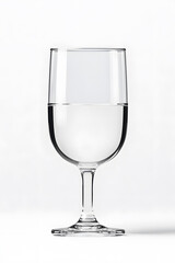 Obraz premium A clear wine glass filled with pure water isolated on white background