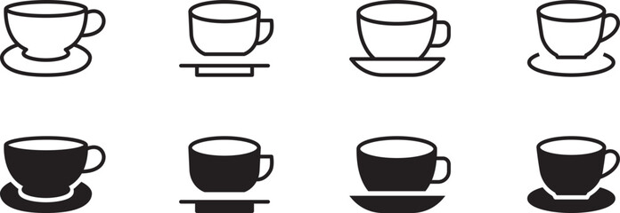 Cup of coffee, mug, tea icon Hot drink icon icons button, vector, sign, symbol, logo, illustration, editable stroke, flat design style isolated on white linear pictogram