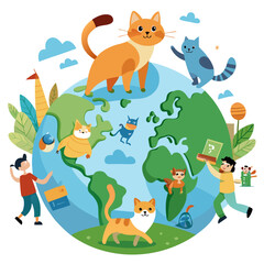 set of funny cartoon animals