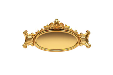 An ornate, gold oval frame with intricate baroque details and luxurious finish, perfect for adding elegance to any decor