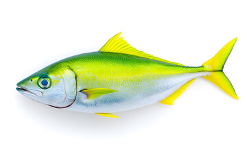 Fototapeta premium Fresh Yellow fish top view isolated on white background