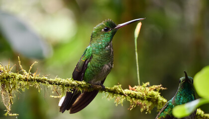 Fototapeta premium hummingbirds inside the costa rican forest
