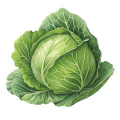 Obraz premium Green cabbage isolated on white background