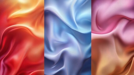 Obraz premium Abstract wave patterns digital art smooth gradient backgrounds artistic design colorful waves modern aesthetics