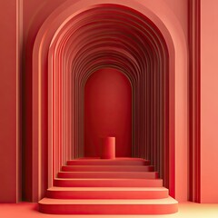 A three-dimensional abstract background with a round platform, intended for an awards event and victor's stand