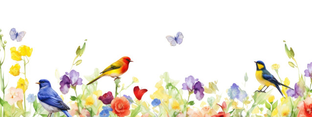 PNG Spring flowers with birds outdoors animal