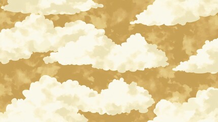 Golden Hour Cloudscape, Seamless Sky Pattern