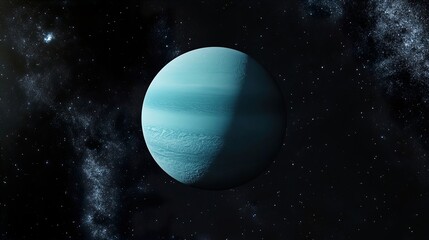 Uranus in our solar system far away view
