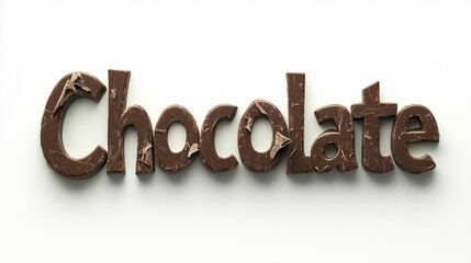 Delicious chocolate lettering displayed on a clean background inviting sweet cravings and dessert inspiration for chocolate lovers. Generative AI