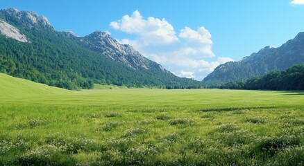 Naklejka premium High mountain in the left frame with half the sky covered