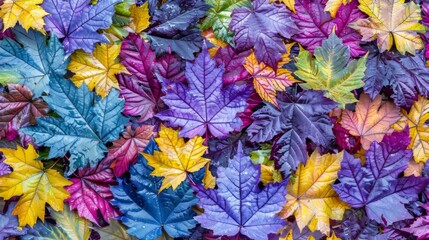 Vibrant autumn leaves in multicolor arrangement