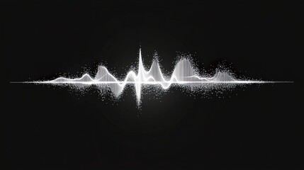 Logo of sound waves in white on a black background