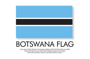 Botswana flag banner Botswana flag with white background illustration design Botswana independence day banner design 