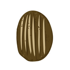 Whole grain, yeast baked bread.  Vector illustration, hand drawn, isolated on white background.