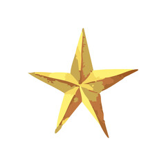 Obraz premium Star Watercolor Illustration. Vector golden star icon, isolated on white background.
