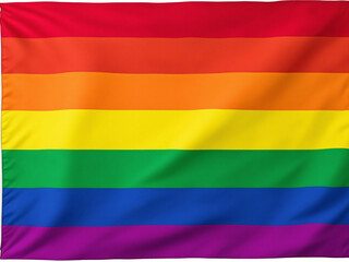 Colorful LGBTQ pride flag with diverse stripes.