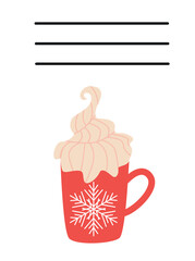 Simple Christmas and New Year card with holiday symbols and space for inscription.