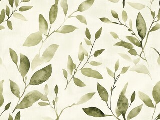 Tranquil watercolor backdrop with gentle leafy patterns for artistic designs