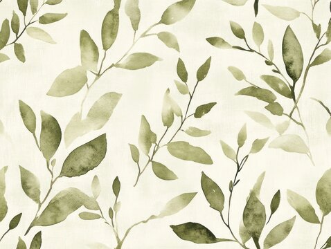 Tranquil watercolor backdrop with gentle leafy patterns for artistic designs