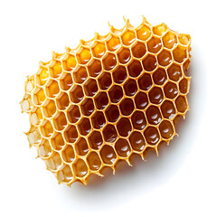 Honeycomb, top view, isolated on white background