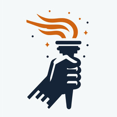 vector hand with torch