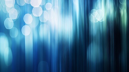 Abstract blue bokeh and light streaks background with circular highlights