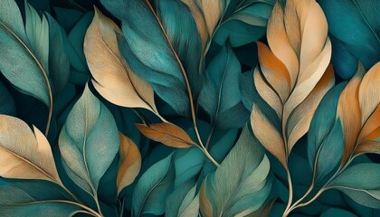 Seamless decorative leaves background graphic resource	
