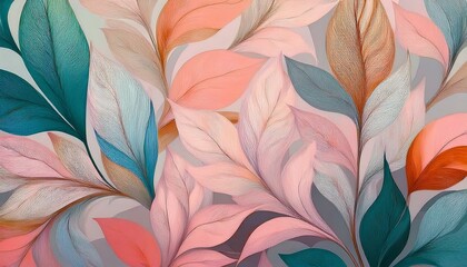 Seamless decorative leaves background graphic resource