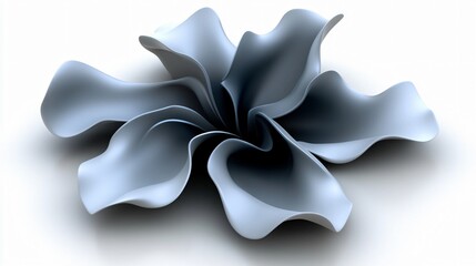 Fototapeta premium Abstract 3D Render Grey Flower Soft Curves Design