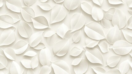 Elegant subtle embossed white leaf patterns for botanical design nature digital art minimalist aesthetic