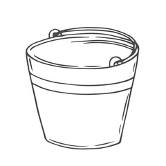 Bucket illustration, drawing, engraving, ink, line art, vector