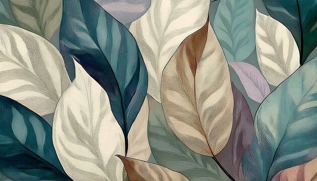 Seamless decorative leaves background graphic resource
