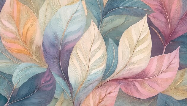 Seamless decorative leaves background graphic resource