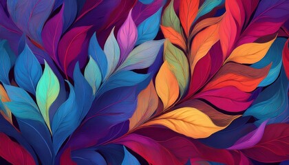 Seamless decorative leaves background graphic resource