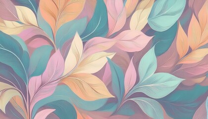 Seamless decorative leaves background graphic resource