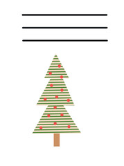 Simple Christmas and New Year card with holiday symbols and space for inscription.