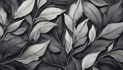 Fototapeta premium Seamless decorative leaves background graphic resource