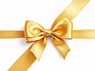 Fototapeta premium Bow, gold, ribbon, shiny, elegant, gift, decorative, satin, luxurious, celebration, festive, ornament, present, wrapping, sophisticated, glossy, smooth, party, special, occasion, holiday, adornment, d
