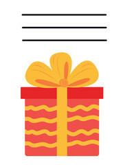 Simple Christmas and New Year card with holiday symbols and space for inscription.