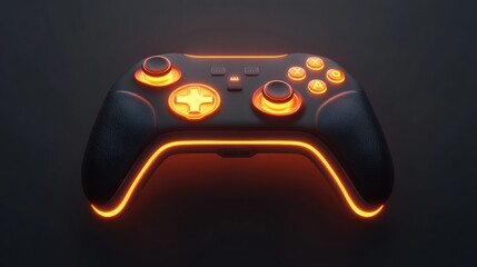Illuminated Gaming Controller, sleek design, vibrant glowing buttons, perfect for immersive gaming experiences, ergonomic grip for extended play sessions