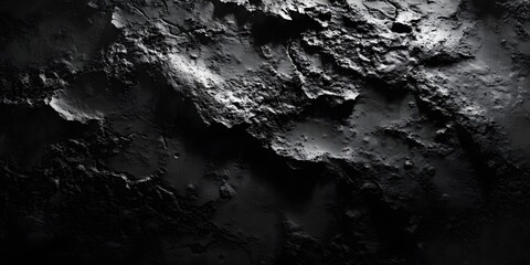 Obraz premium Textured dark surface with craters and shadows in abstract design