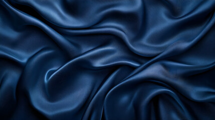 Fototapeta premium Navy Blue Silk Drapes and Swirls Elegant Flowing Fabric with Luxurious Texture