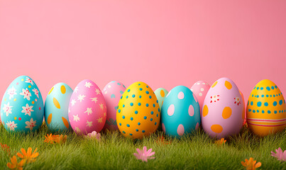 Decorating colorful easter eggs nestled in lush green grass, creating a vibrant and festive scene that captures the joy of springtime celebrations