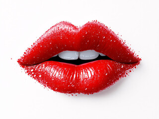 Lips, red, glossy, close-up, makeup, vibrant, sexy, kiss, pout, shiny, bold, alluring, cosmetics, beauty, mouth, glamour, lipstick, sensual, attractive, provocative, luscious, enticing, seductive, gli