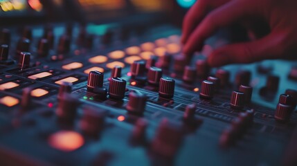Close-Up Shot of a Sound Mixing Table