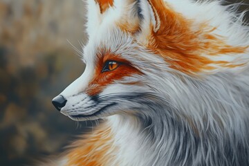 Obraz premium Majestic red fox in natural habitat with fluffy fur and sharp eyes