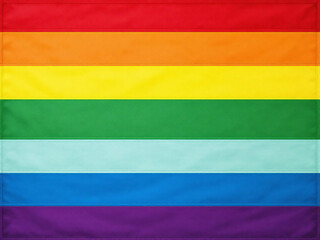 Colorful LGBTQ pride flag with diverse stripes.