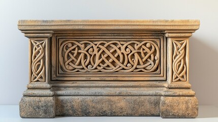 Antique Rectangular Stone Altar with Two Candles