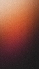 Orange deep-pink white illuminated spots on black, grainy color gradient background, noise texture effect, copy space