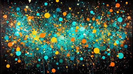 Abstract Colorful Splatter Paint Explosion Art